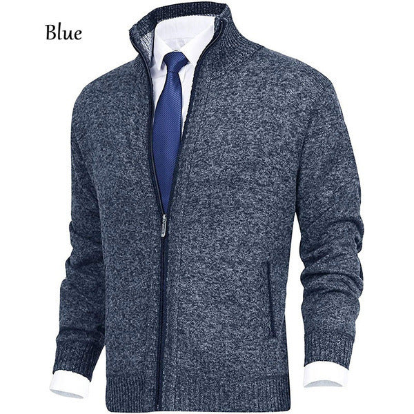 Herren modischer Strickjacke mit hohem Kragen und Reißverschluss R&B