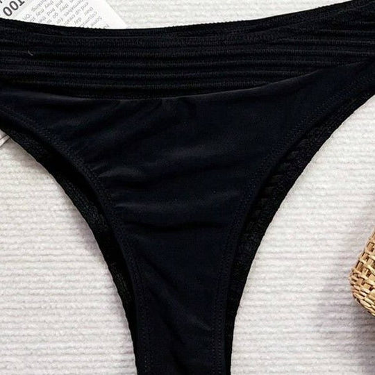 Damen Hochgeschnittenes Bikini-Set mit eleganter Ripp-Optik R&B