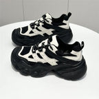 Damen Sportliche Chunky Sneakers mit strapazierfähiger Oberflächenstruktur