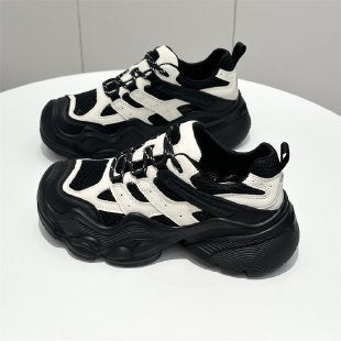 Damen Sportliche Chunky Sneakers mit strapazierfähiger Oberflächenstruktur