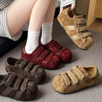 Damen Clogs mit praktischem Klettverschluss und weichem Wildlederobermaterial R&B