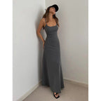 Damen Maxikleid mit elegantem Schnitt und verstellbaren Trägern R&B