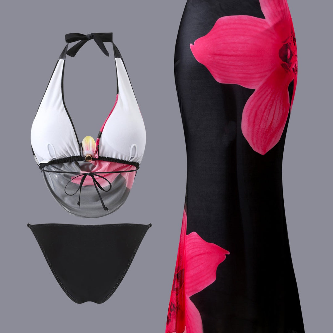 Damen Bikini-Set mit floralem Design und elegantem Wickeloberteil R&B