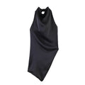 Damen asymmetrisches Satin Kleid R&B