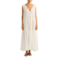 Damen Maxikleid mit tiefem V-Ausschnitt und gestuftem Design R&B