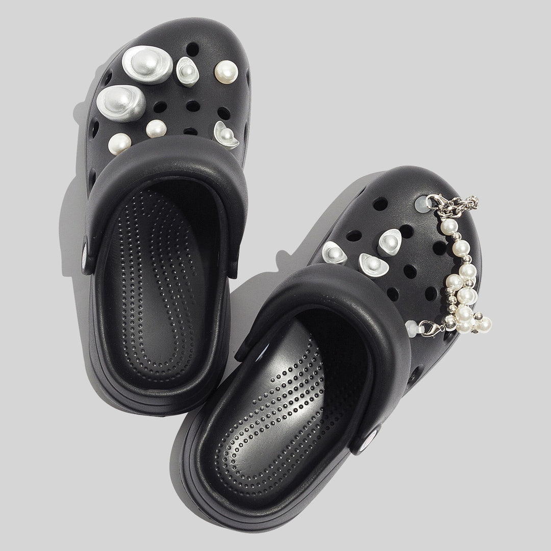 Damen Modische Clogs mit dekorativen Perlen und einzigartigem Design R&B