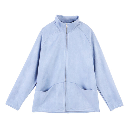 Damen Fleecejacke mit hohem Kragen und praktischen Taschen R&B