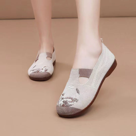 Damen luftige Ballerinas mit modischem Floralmuster R&B