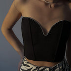 Damen Bustier-Oberteil mit herzförmigem Ausschnitt und elegantem Glamour R&B