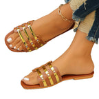 Damen Komfortable Strandsandalen mit dekorativen Riemen R&B