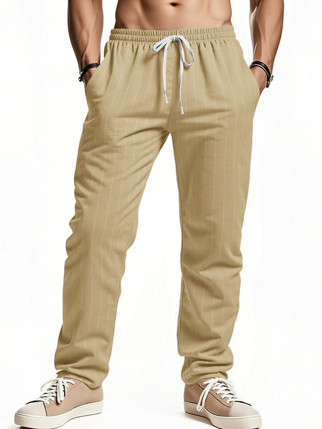 Herren komfortable Freizeithose mit gestreiftem Design R&B