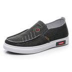 Damen lässige Slip-On Schuhe mit elastischem Einsatz und modischem Denim-Design
