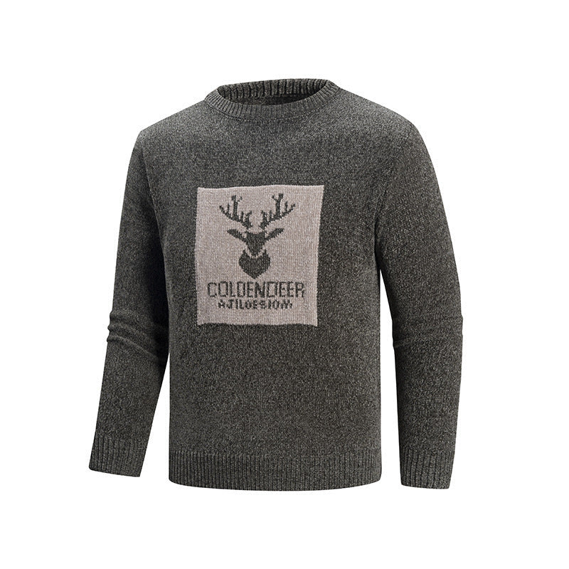 Herren Rundhalspullover mit kreativem Grafikdesign