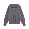 Damen lässige Kapuzenjacke mit Reißverschluss R&B