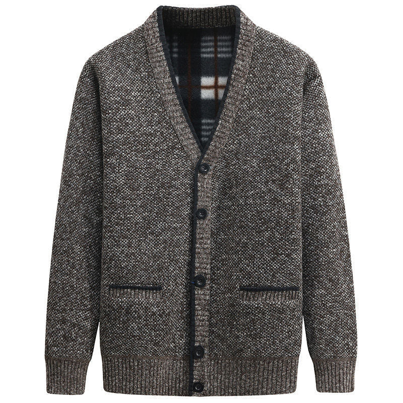 Herren Strickjacke mit V-Ausschnitt und hochwertigen Details R&B