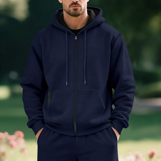Kapuzenjacke Herren sportlich mit Reißverschluss und Taschen