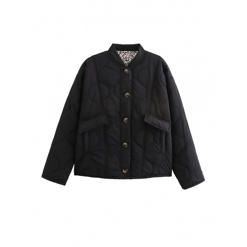 Damen gesteppte Oversize-Jacke mit praktischen Taschen und sportivem Design R&B