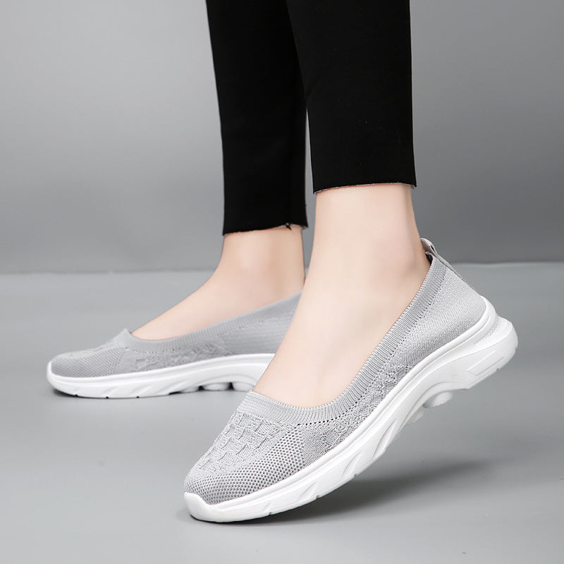 Damen Bequeme Slip-On Sneakers aus atmungsaktivem Gewe