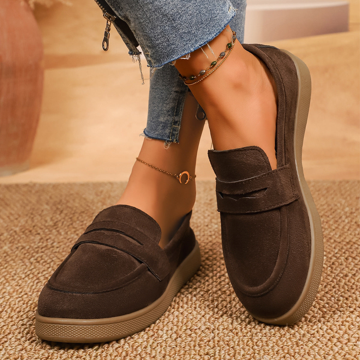 Damen Mokassinsocken mit weichem Wildleder und ergonomischem Fußbett R&B