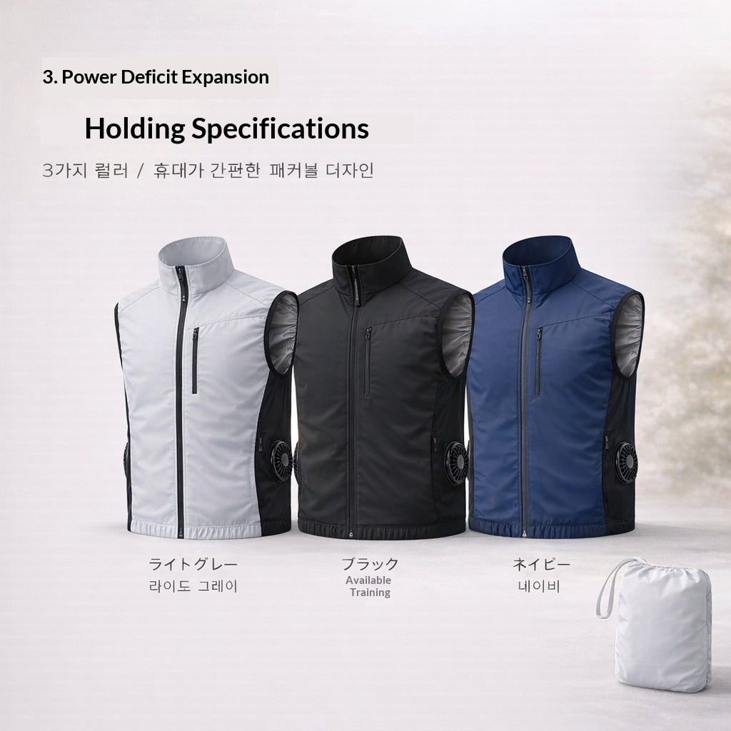 Unisex nan ergonomische Kühlweste mit integrierten Ventilatoren und Akkuanschluss R&B