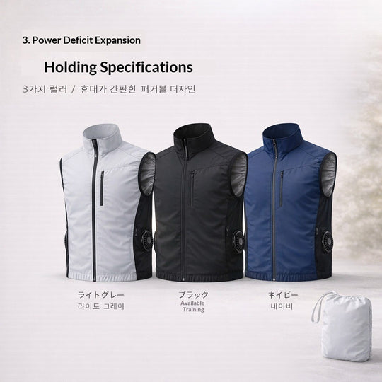 Unisex nan ergonomische Kühlweste mit integrierten Ventilatoren und Akkuanschluss R&B