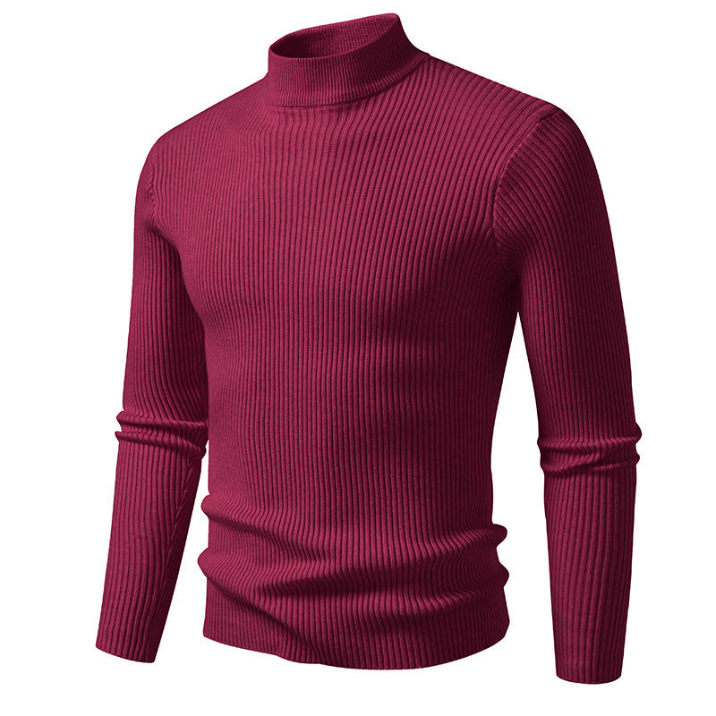 Herren eleganter Rollkragenpullover aus feinem Rippstrick R&B