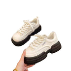 Damen Chunky Sneakers mit modischer Profilsohle und atmungsaktiver Oberflächenstruktur