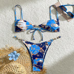 Damen Triangel-Bikini mit elegantem Design und goldenen Akzenten R&B