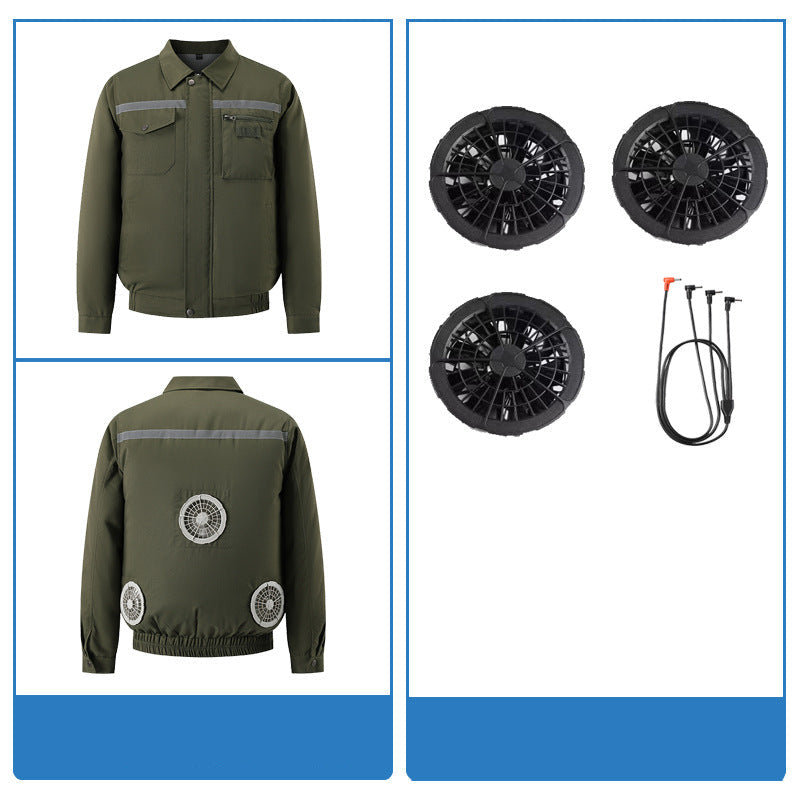 Herren nan belüftete Arbeitsjacke mit integrierten USB-Lüftern und externem Akkufach R&B