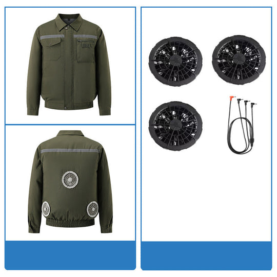 Herren nan belüftete Arbeitsjacke mit integrierten USB-Lüftern und externem Akkufach R&B