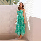 Damen Maxikleid mit festlichem Cut-Out und fließendem Rock R&B