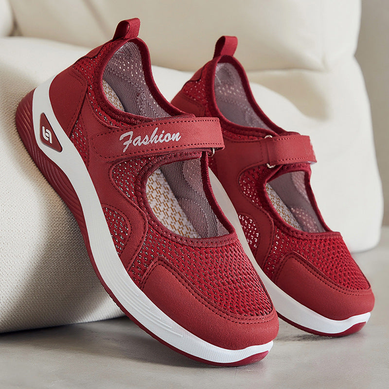Damen Atmungsaktive Freizeit-Schuhe mit verstellbarem Klettverschluss R&B