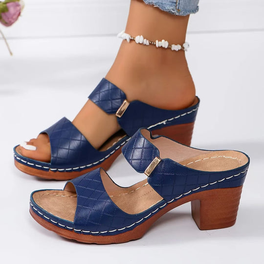 Damen bequeme Absatzsandalen mit atmungsaktiven Riemen und stabiler Laufsohle R&B