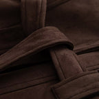 Damen elegante Wildlederjacke mit Taillengürtel R&B