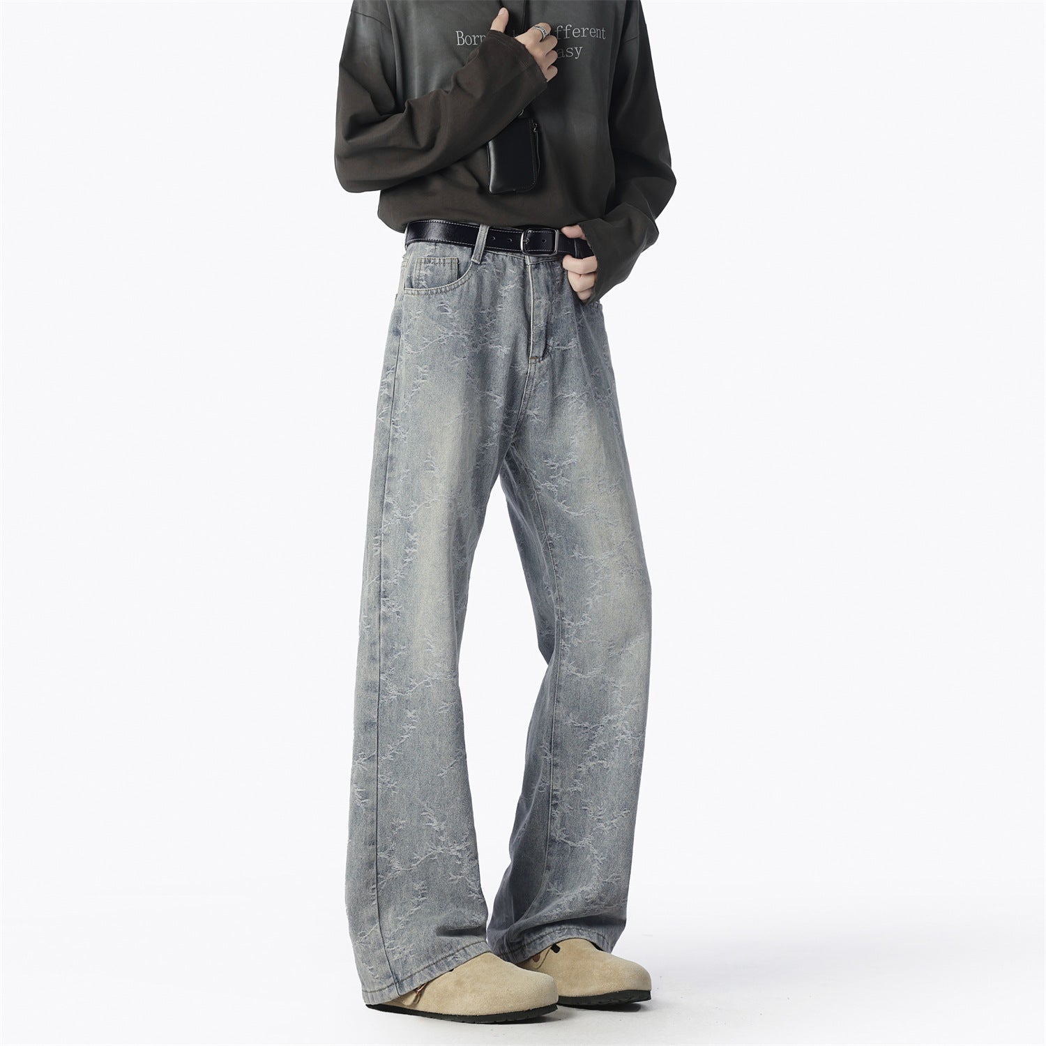 Herren Weite Jeans mit einzigartigem Muster und hohem Tragekomfort R&B