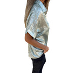 Damen Satinbluse mit modischem Kragen und elegantem Schnitt