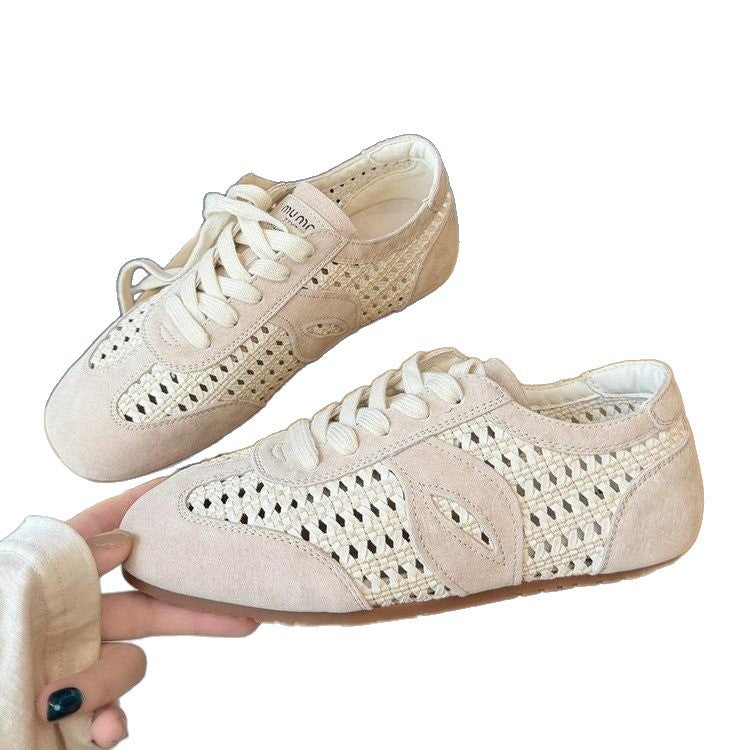 Damen elegante und luftige Schnürschuhe mit handgewR&Btem Obermaterial R&B