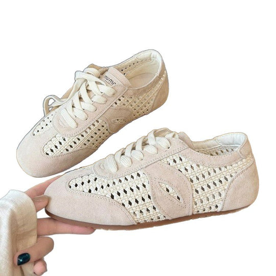 Damen elegante und luftige Schnürschuhe mit handgewebtem Obermaterial R&B