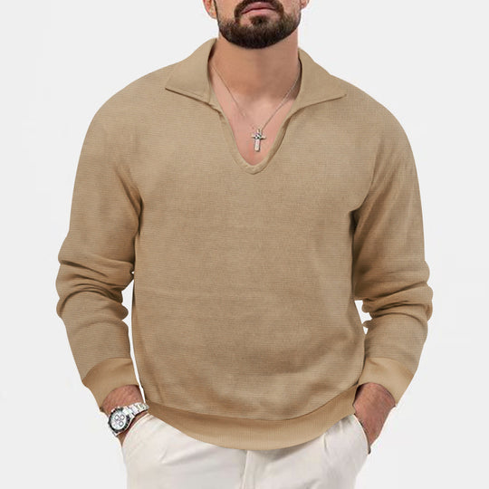 Herren modischer V-Ausschnitt Pullover aus atmungsaktivem Strickmaterial R&B