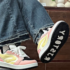 Damen Sneakers mit modischen Karodetails und atmungsaktiver Laufsohle
