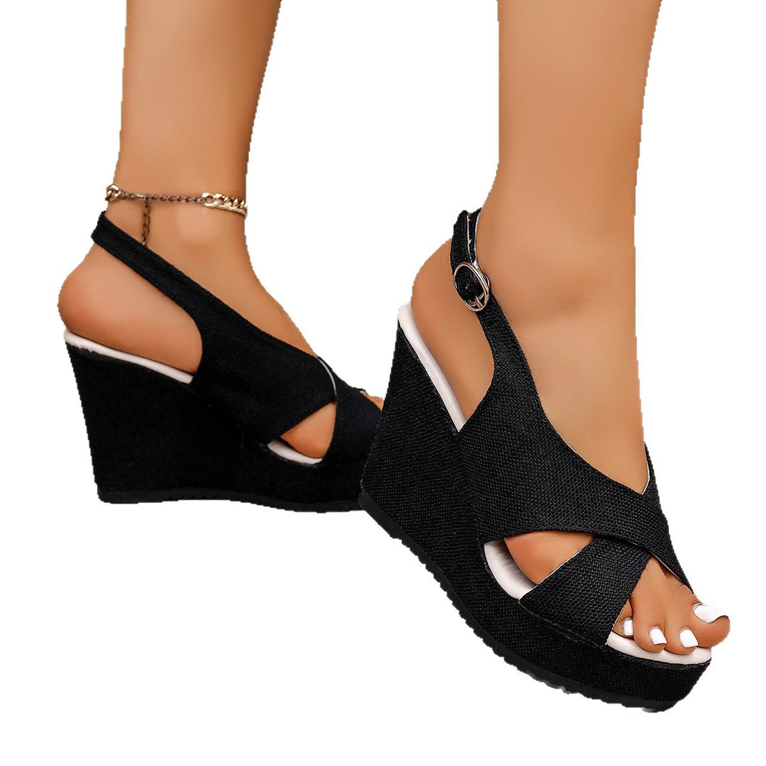 Damen Wedge-Sandalen mit eleganter Schnalle und komfortablem Fußbett R&B