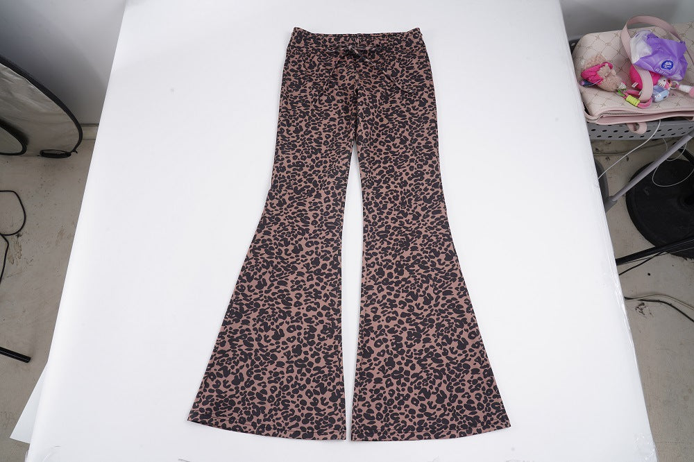 Damen modische Flared-Leggings im Leopardenmuster R&B