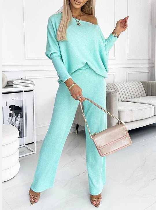 Damen lässiges Set aus Pullover und Hose mit weitem Schnitt R&B