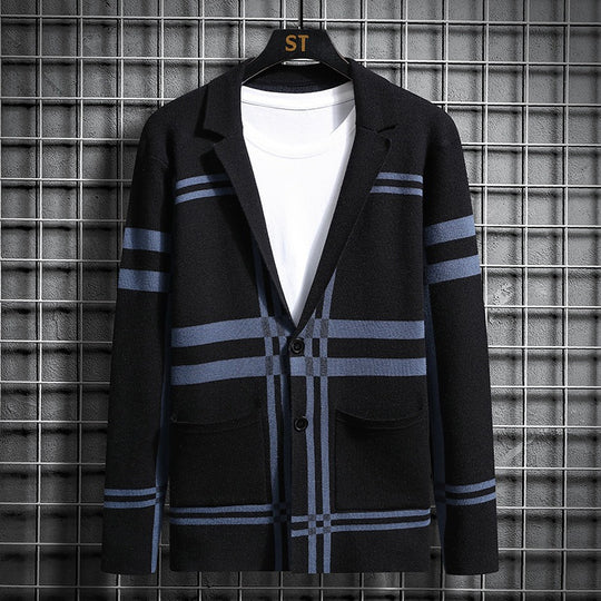 Herren modische Strickjacke mit einzigartigem Karomuster R&B