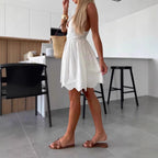 Damen Sommerkleid mit Lochstickerei R&B