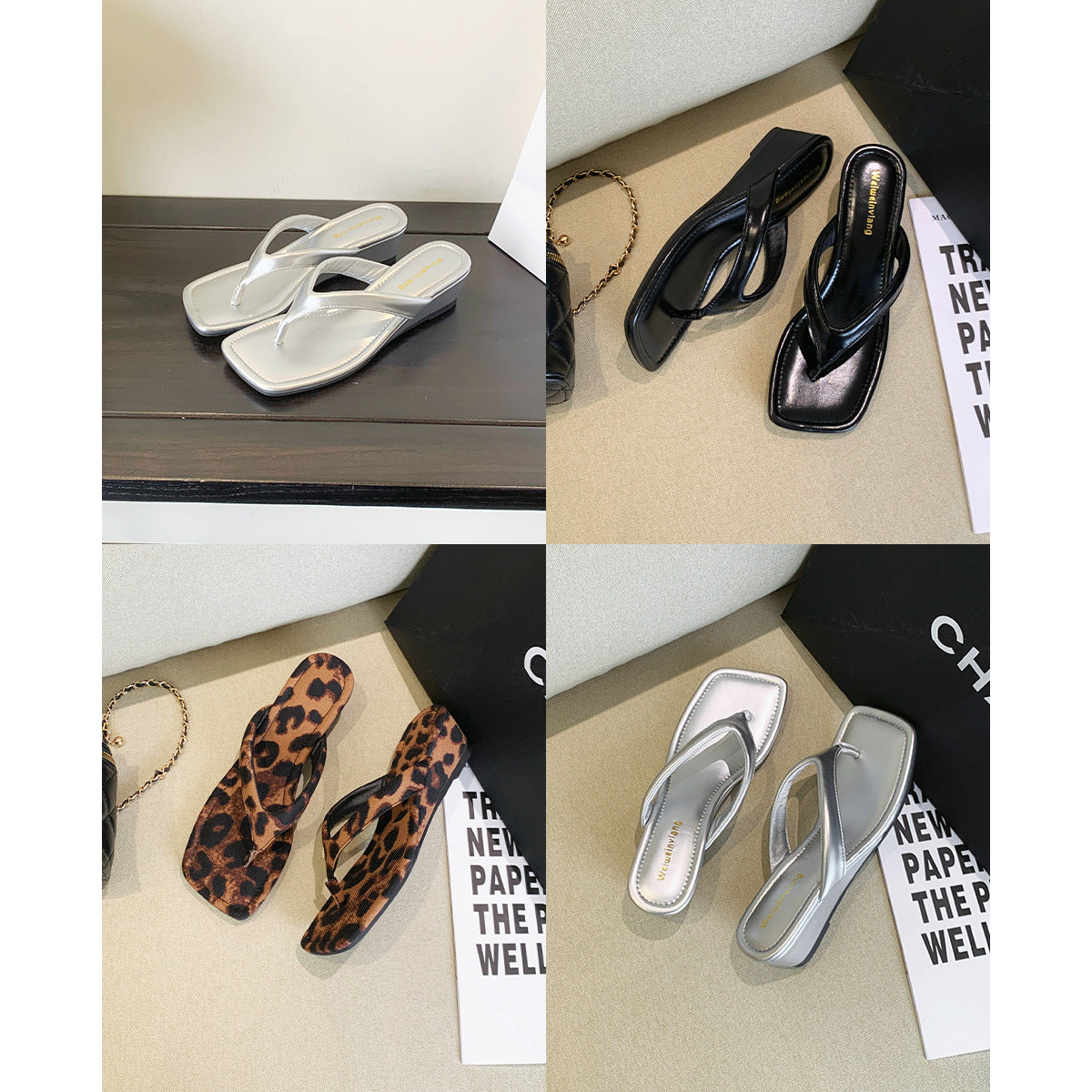 Damen Wedge-Sandalen mit elegantem Riemendesign