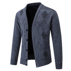 Herren Strickjacke mit eleganter Rautenstruktur R&B