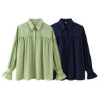 Damen elegante Bluse mit Rüschendetails R&B