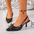 Damen Slingback-Pumps mit elegantem Schleifen-Detail und schmaler Ferse