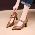 Damen Elegante Slingback-Pumps mit zartem Riemen und hochwertiger Schnalle R&B